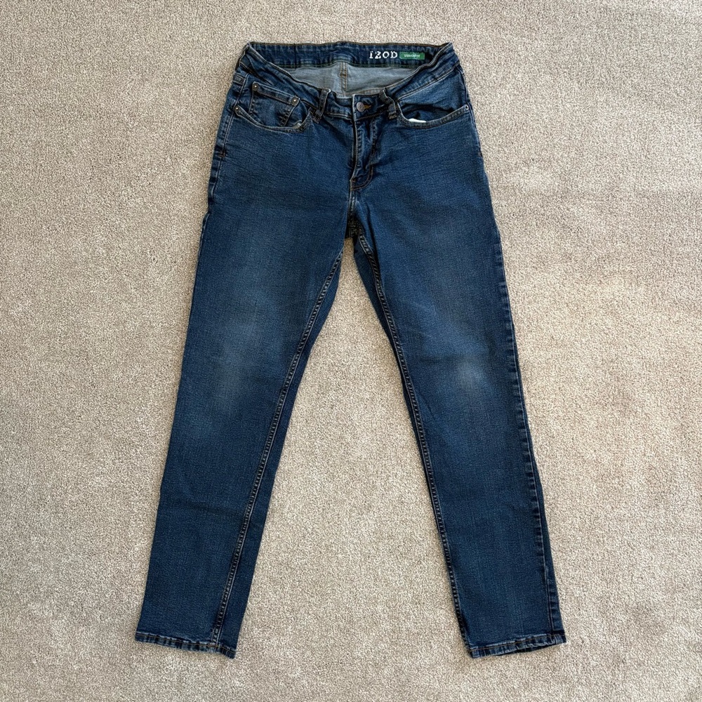 IZOD Men’s Blue Jeans Medium Wash Slim Straight Size 32 x 32